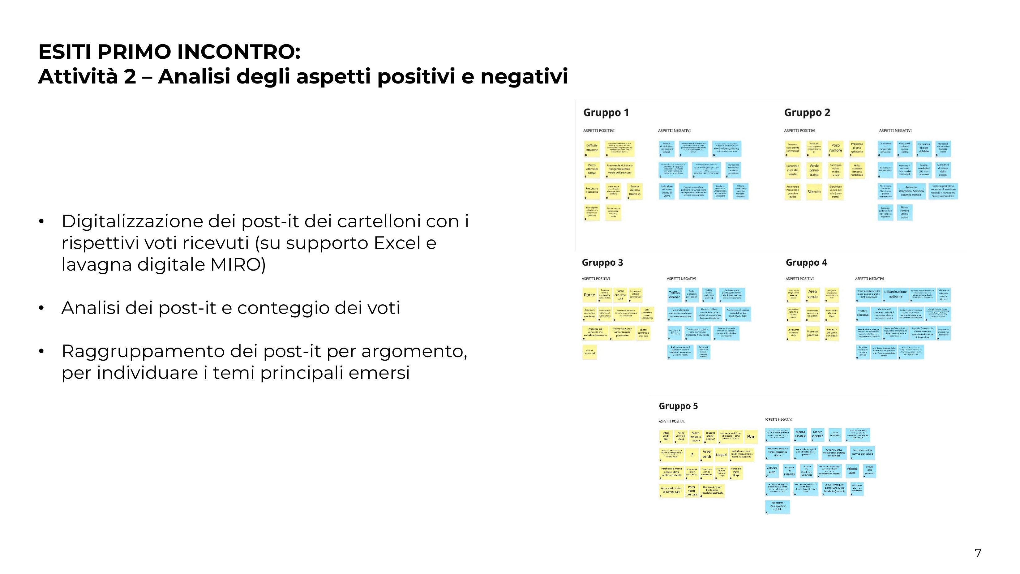 Attività 2 - Analisi degli aspetti positivi e negativi 